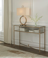 Tampa Furniture Outlet Lutz - Ashley Furniture - Cloverty Sofa Table - Sofa Table / Aged Gold Finish - T440-4